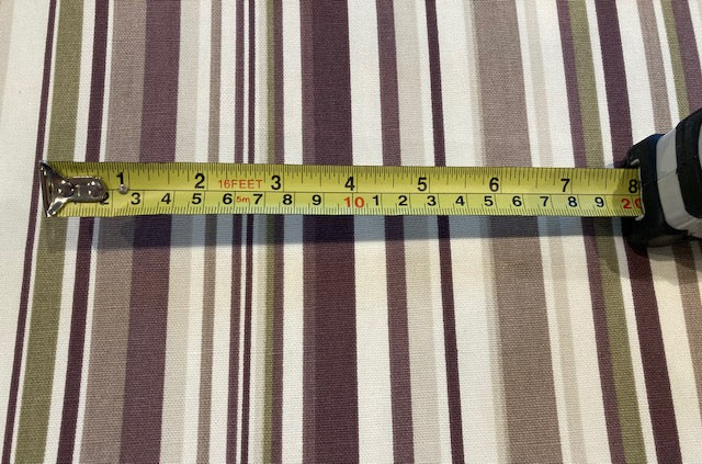 Aubergine / Green Stripe on Cotton