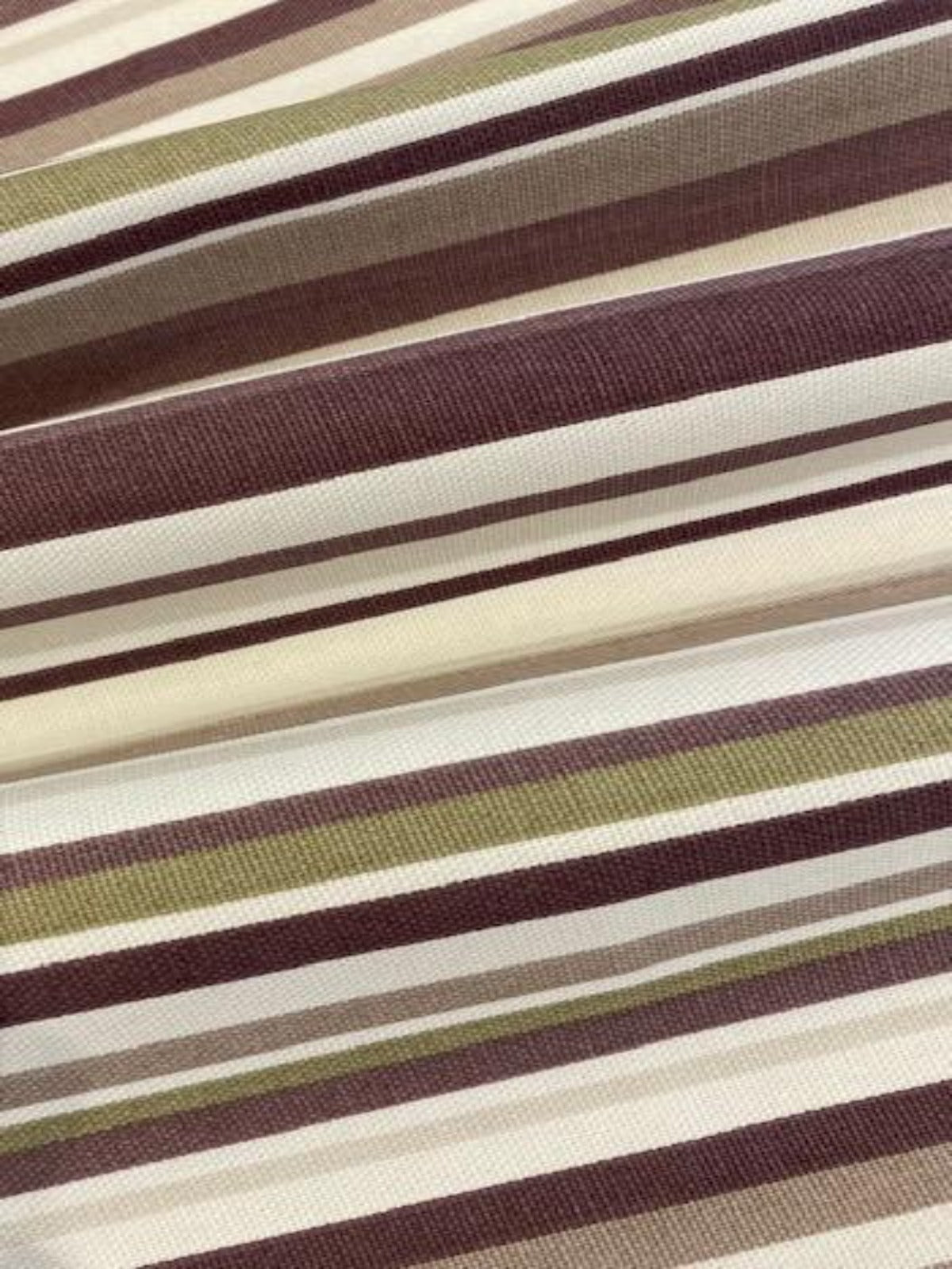 Aubergine / Green Stripe on Cotton