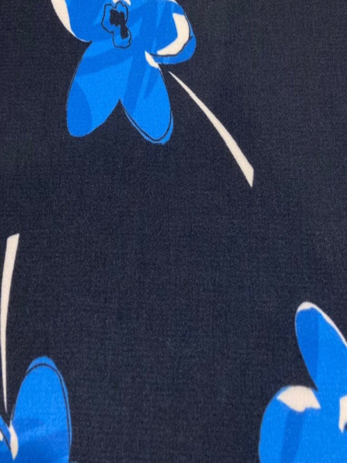 Individual Blue Flowers on Dark Navy Dress Weight