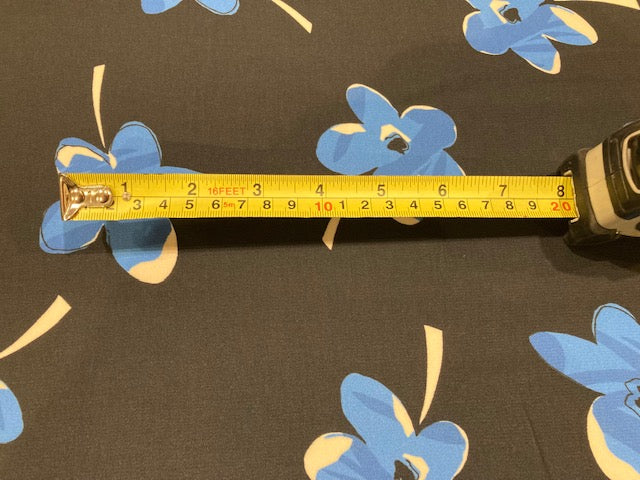 Individual Blue Flowers on Dark Navy Dress Weight