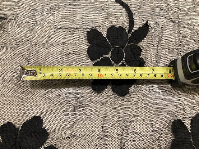 Black Flower Jacquard on Open Mesh