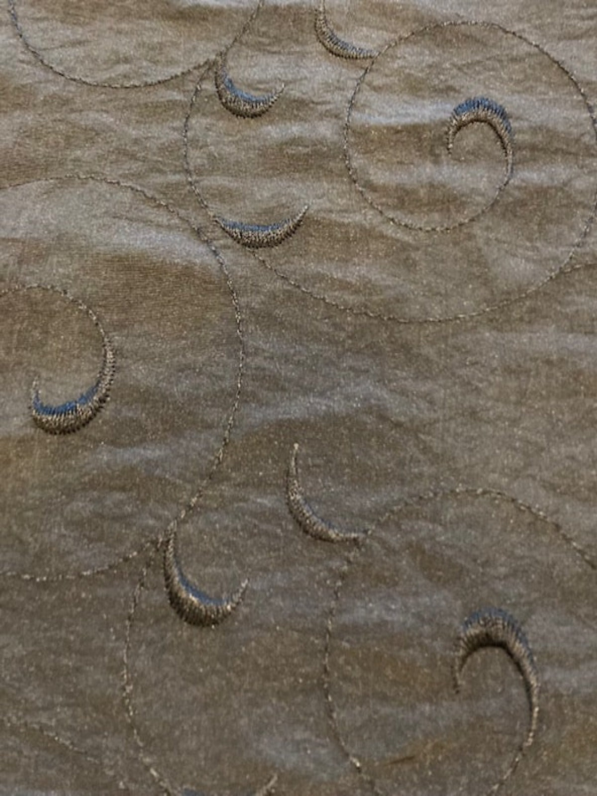 Black Crinkle Taffeta with Self Coloured Embroidery