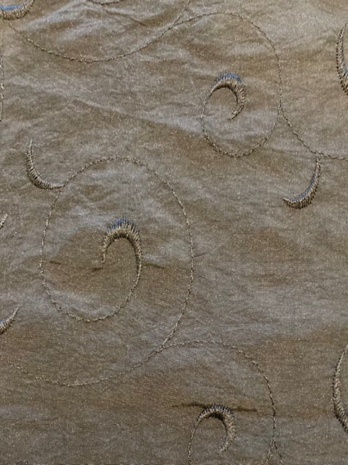 Black Crinkle Taffeta with Self Coloured Embroidery