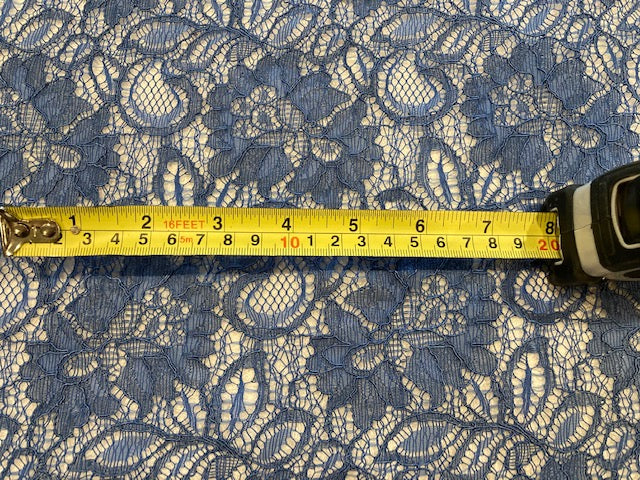 Blue Corded Lace with Scalloped Edge