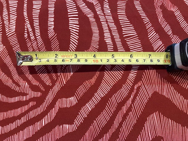 Brick Abstract Zebra Print on Crepe De Chine