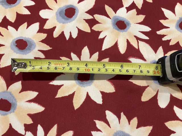 Pale Yellow Individual Flowers on Burgundy Crepe