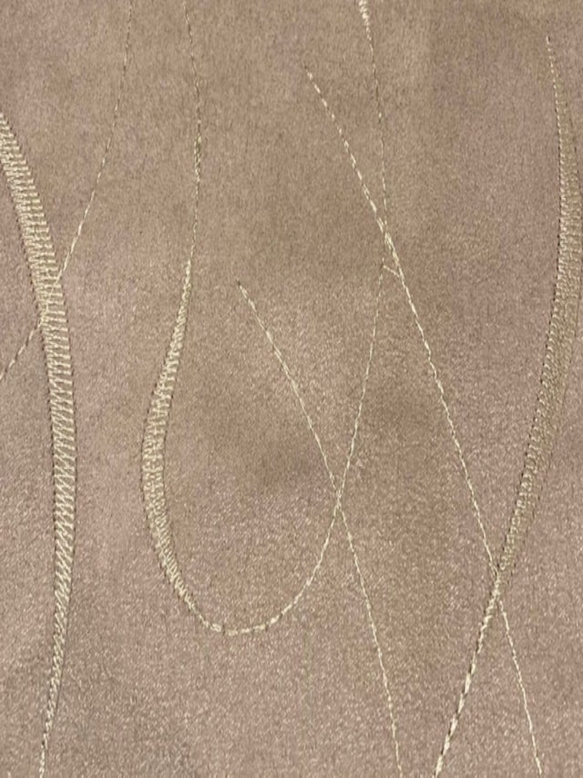 Beige Suede Fabric with Swirl Embroidery – Polyester Dress & Top Fabric