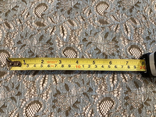 Duck Egg & Moss Green Corded Lace with Scalloped Edge – 135 cm Wide