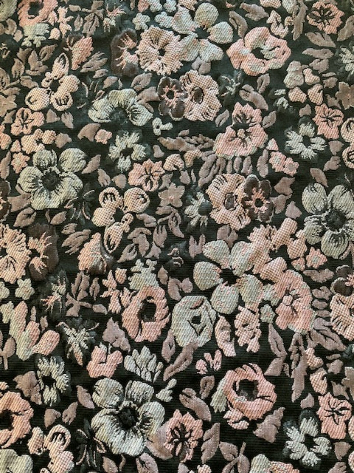 Dusty Pink Jacquard on Black Fabric – Dresses, Skirts & Tops