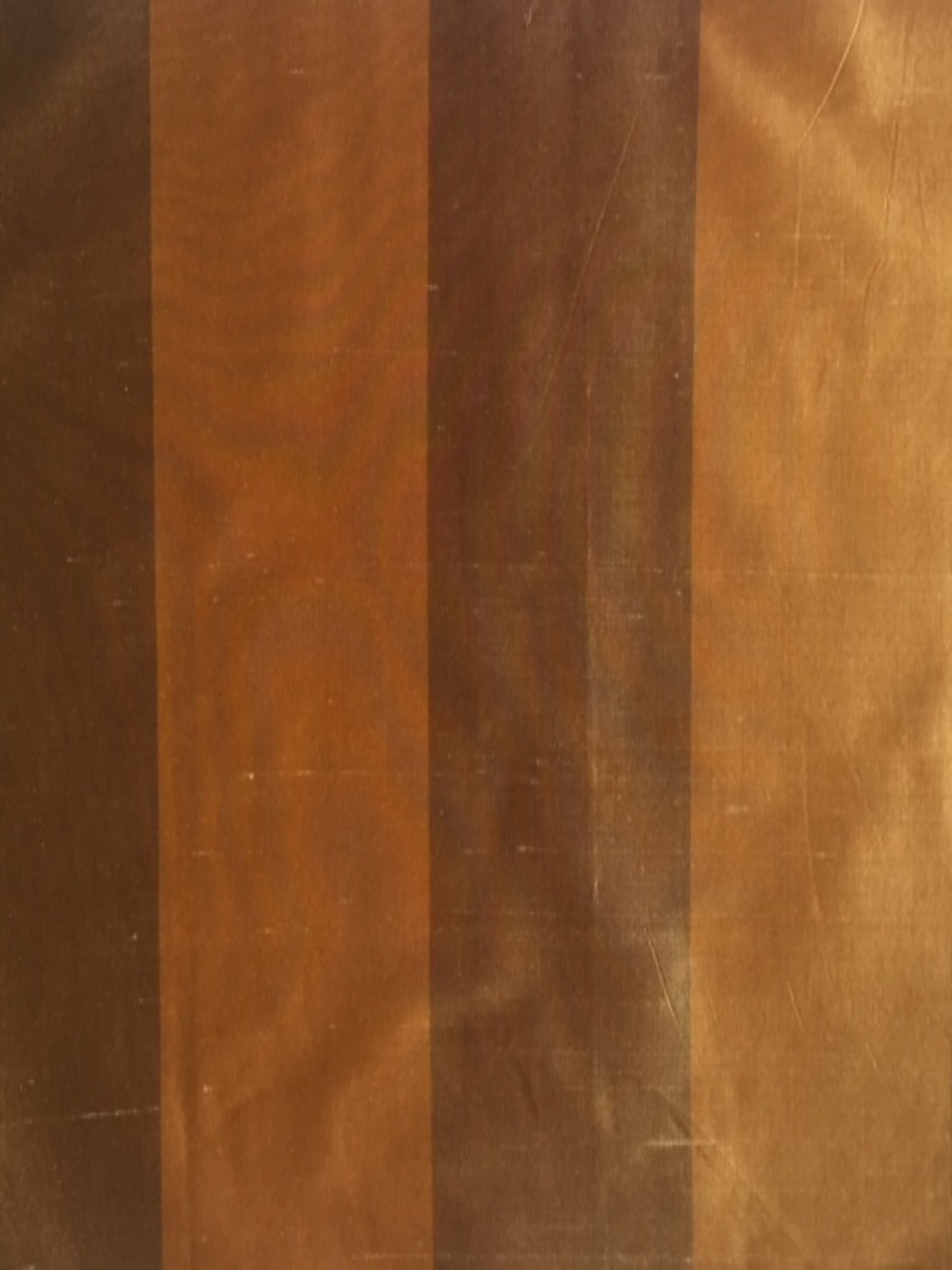 Gold/Orange irridescent wide stripe on Silk Dupion - Deadstock fabric on AmoThreads