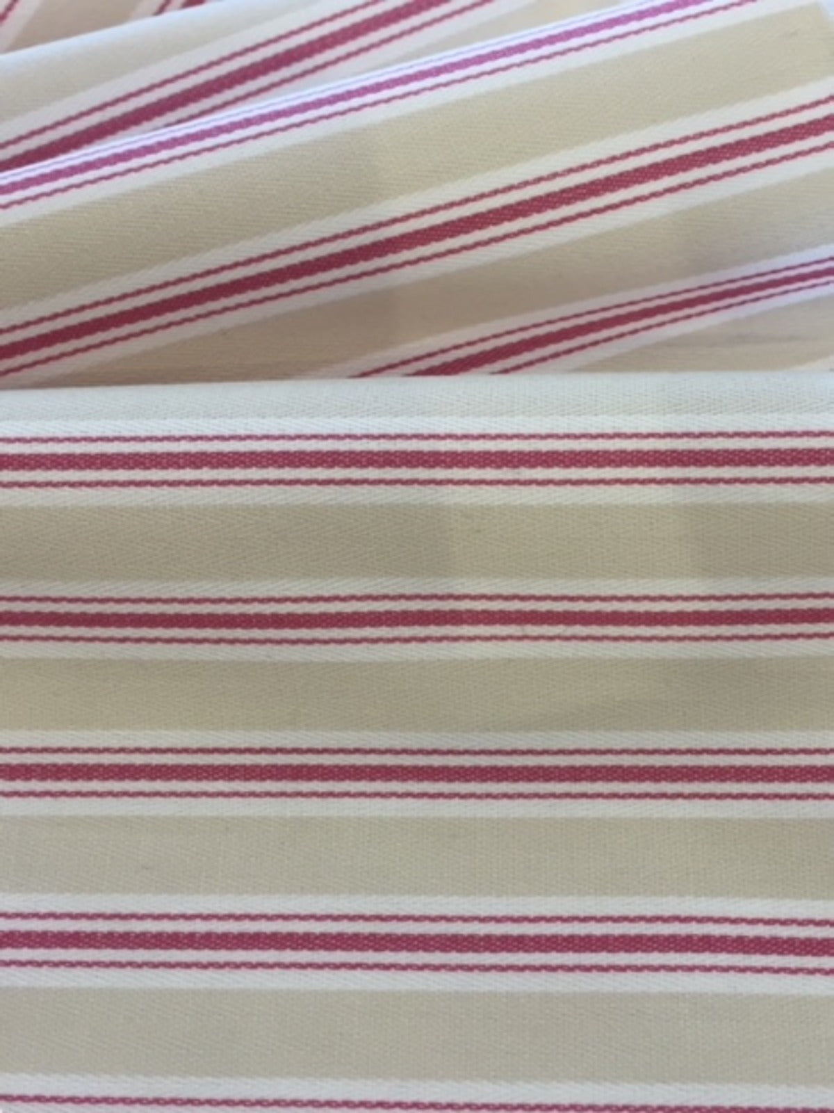 Rose/Cream Cotton Stripe