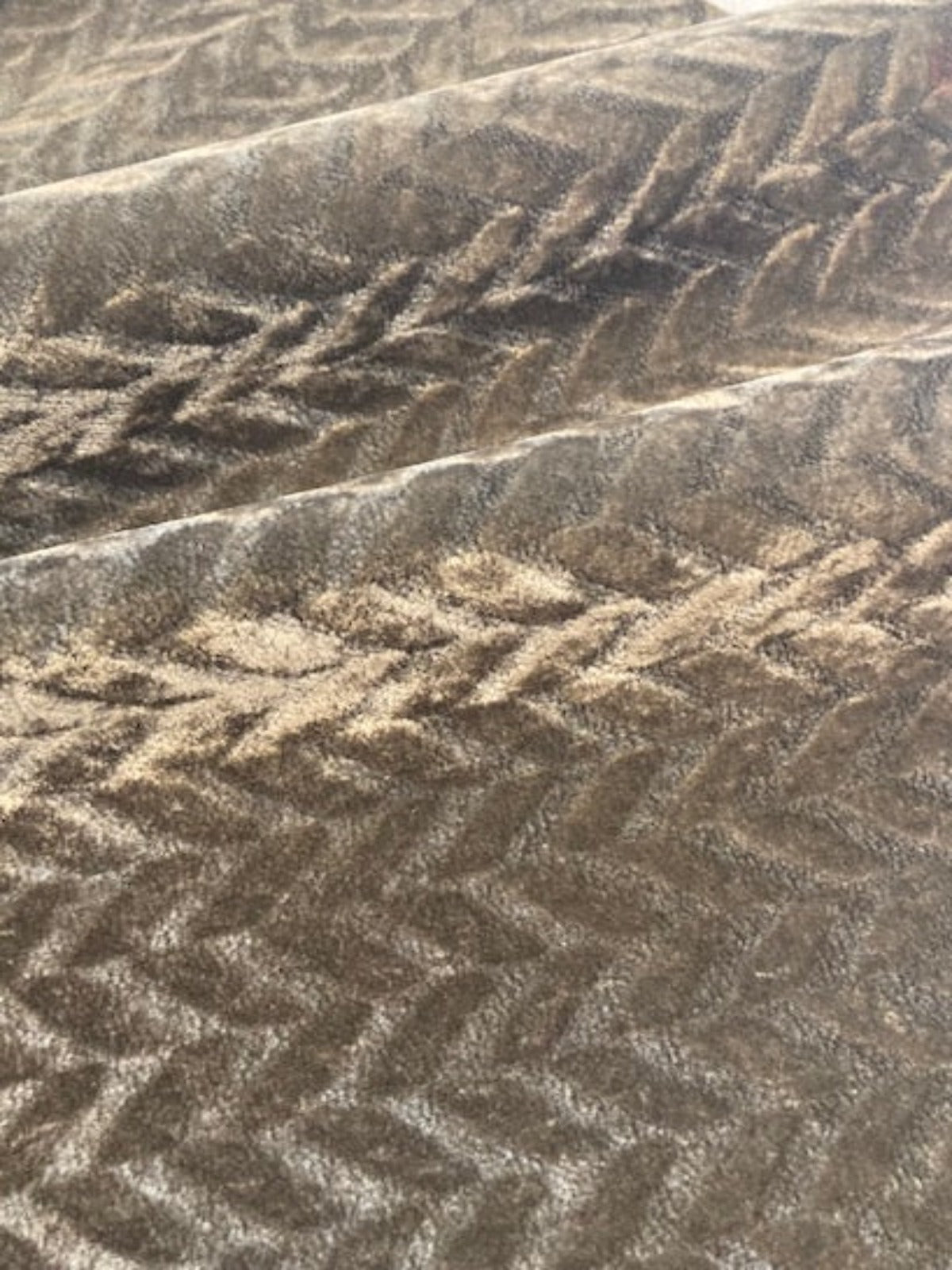 Grey Velvet Herringbone Furnishing with Fire Retardant Backing