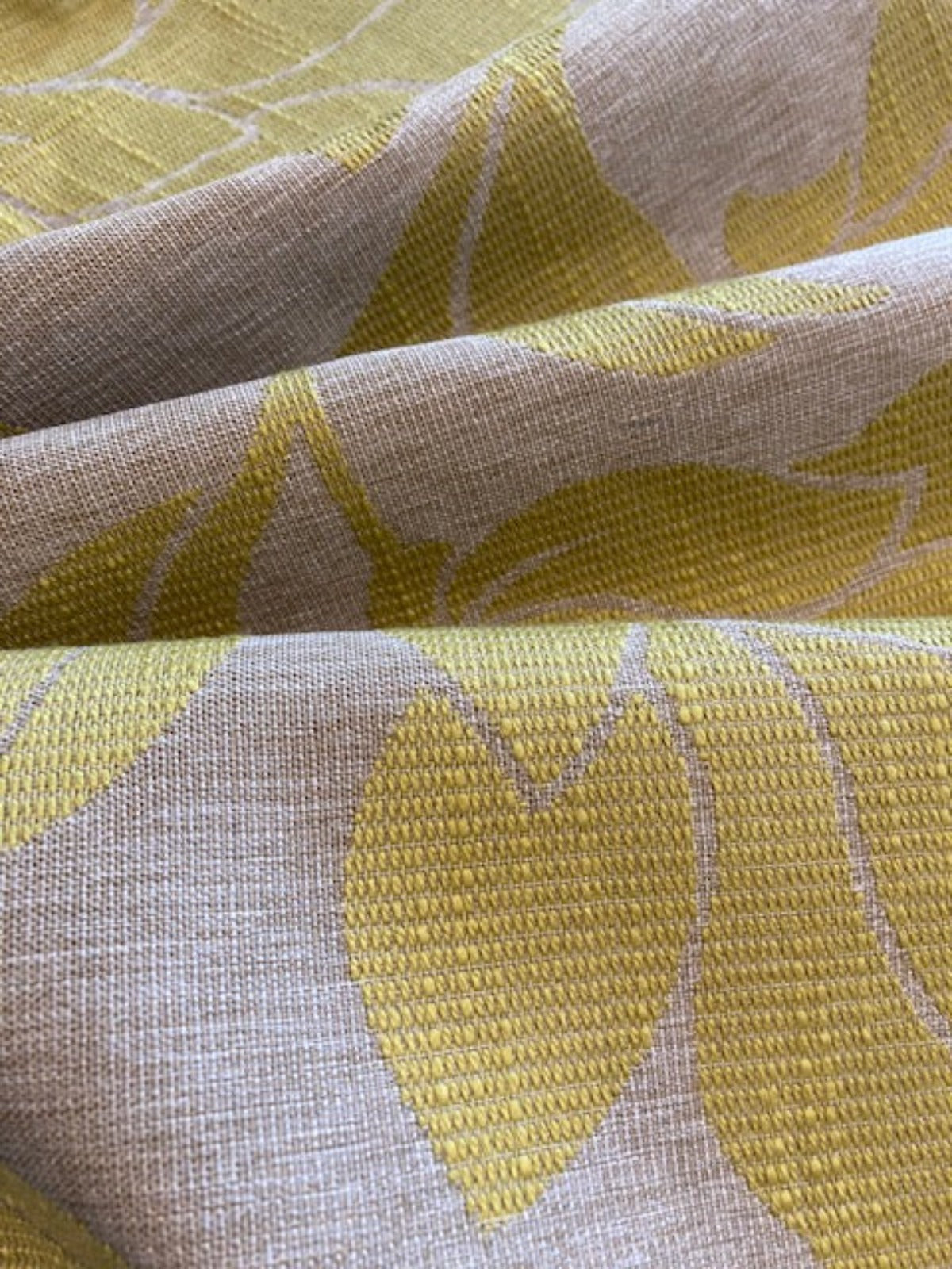 Lime Leaf & Flower Jacquard Furnishing