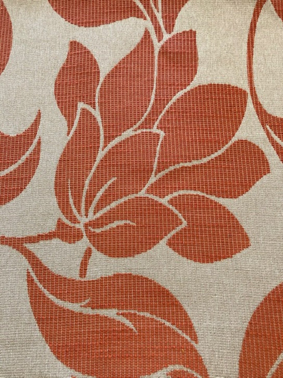 Burnt Orange Leaf & Flower Jacquard Furnishing