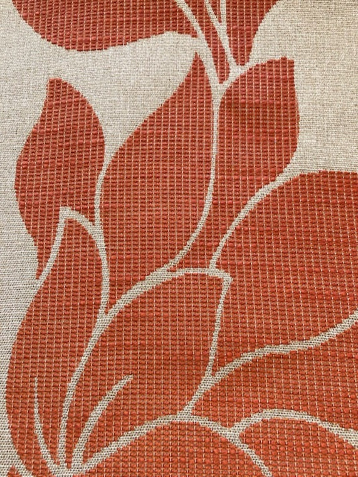 Burnt Orange Leaf & Flower Jacquard Furnishing