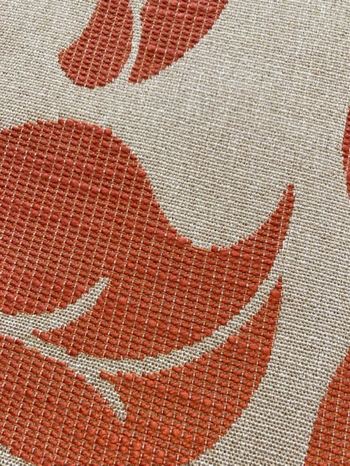 Burnt Orange Leaf & Flower Jacquard Furnishing
