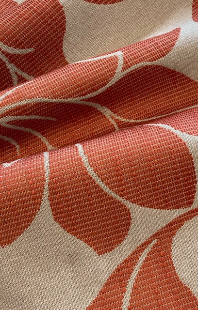 Burnt Orange Leaf & Flower Jacquard Furnishing