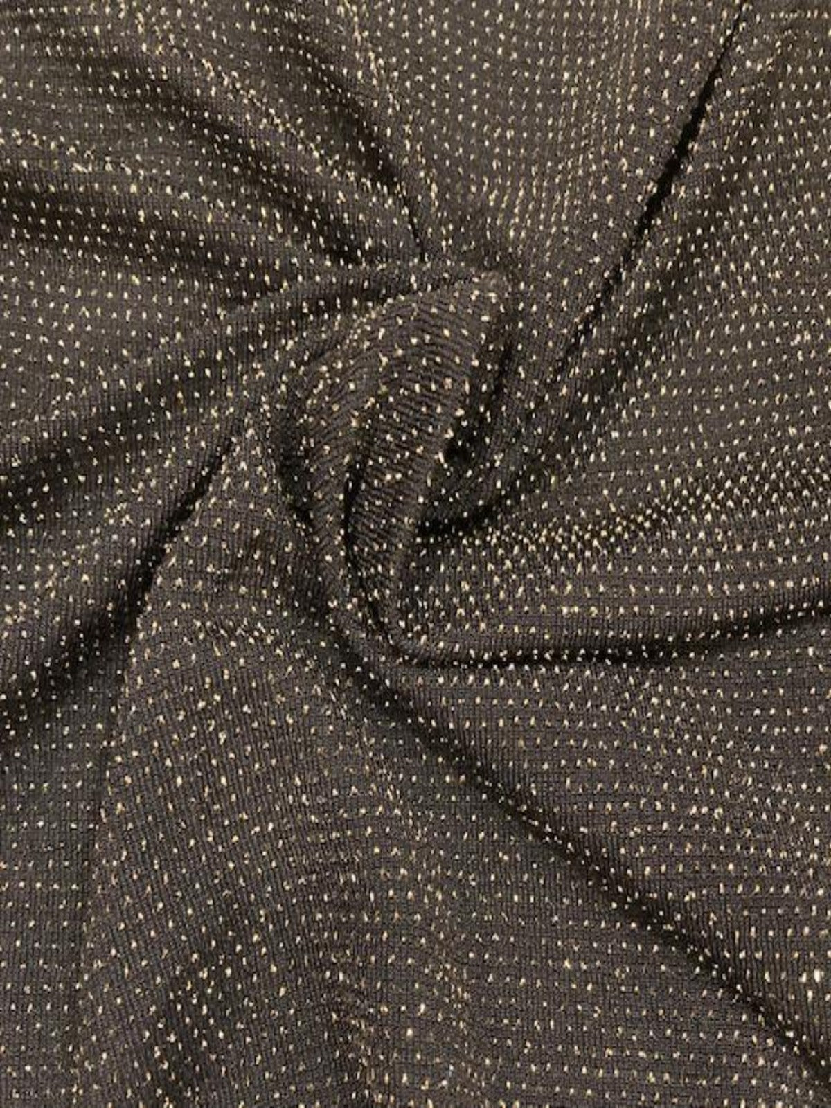 Gold Glitter on Black Stretch