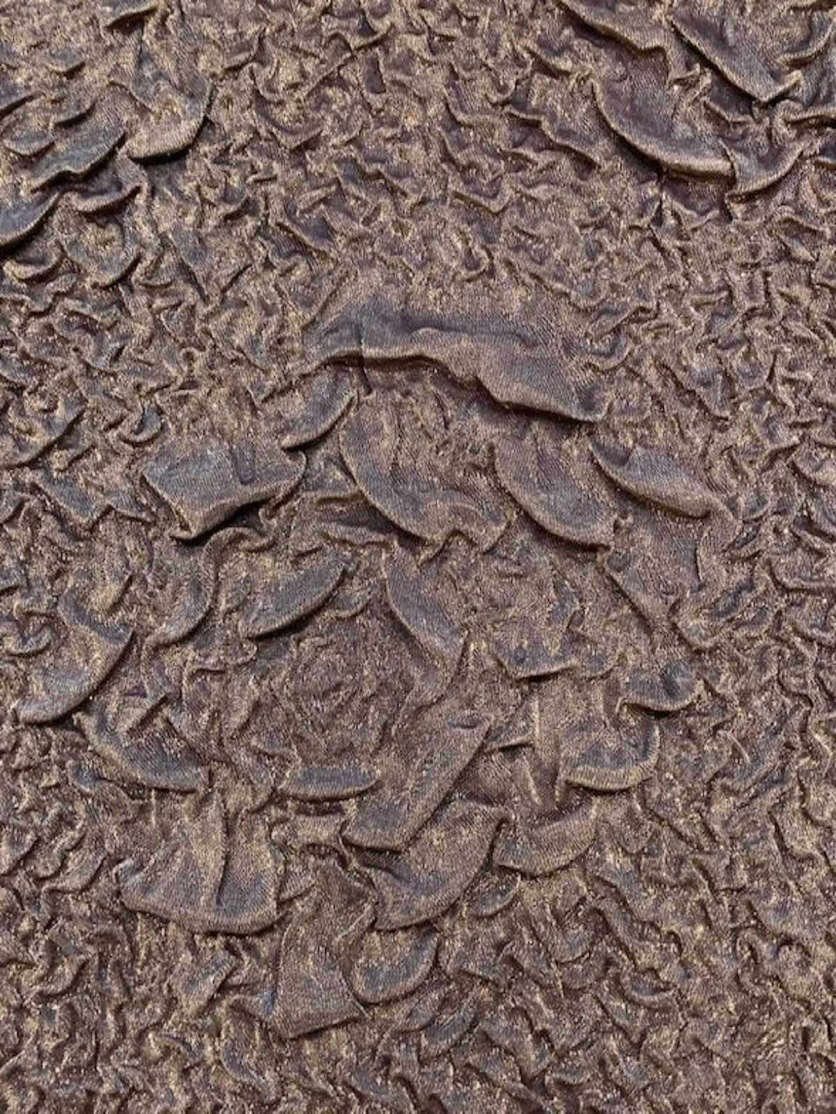 Irridescent Gold Crushed Rose Design with Navy Reverse