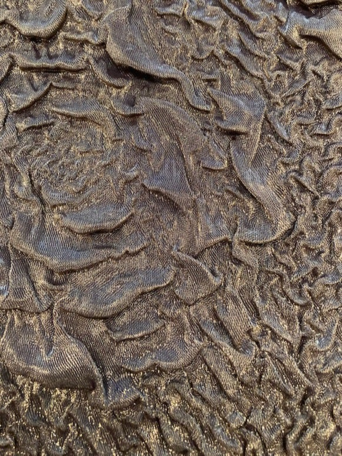 Irridescent Gold Crushed Rose Design with Navy Reverse