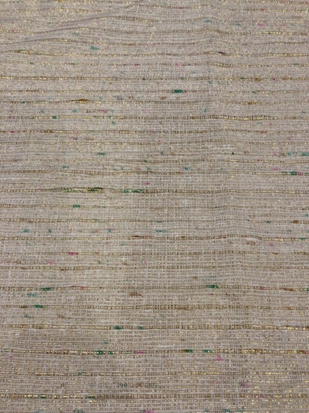 Beige Dupion Effect with Gold Lurex and Multi Coloured Flecks