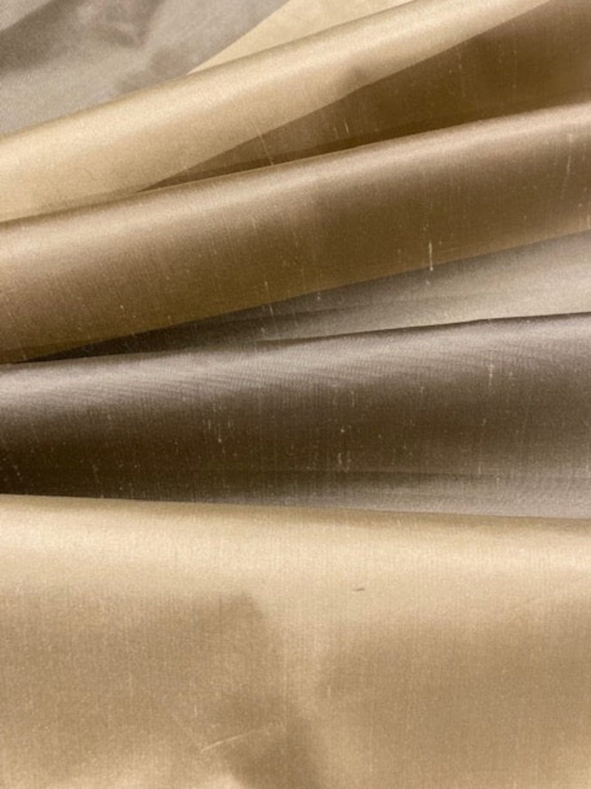 Tones of Gold Irridescent Stripe Silk Dupion