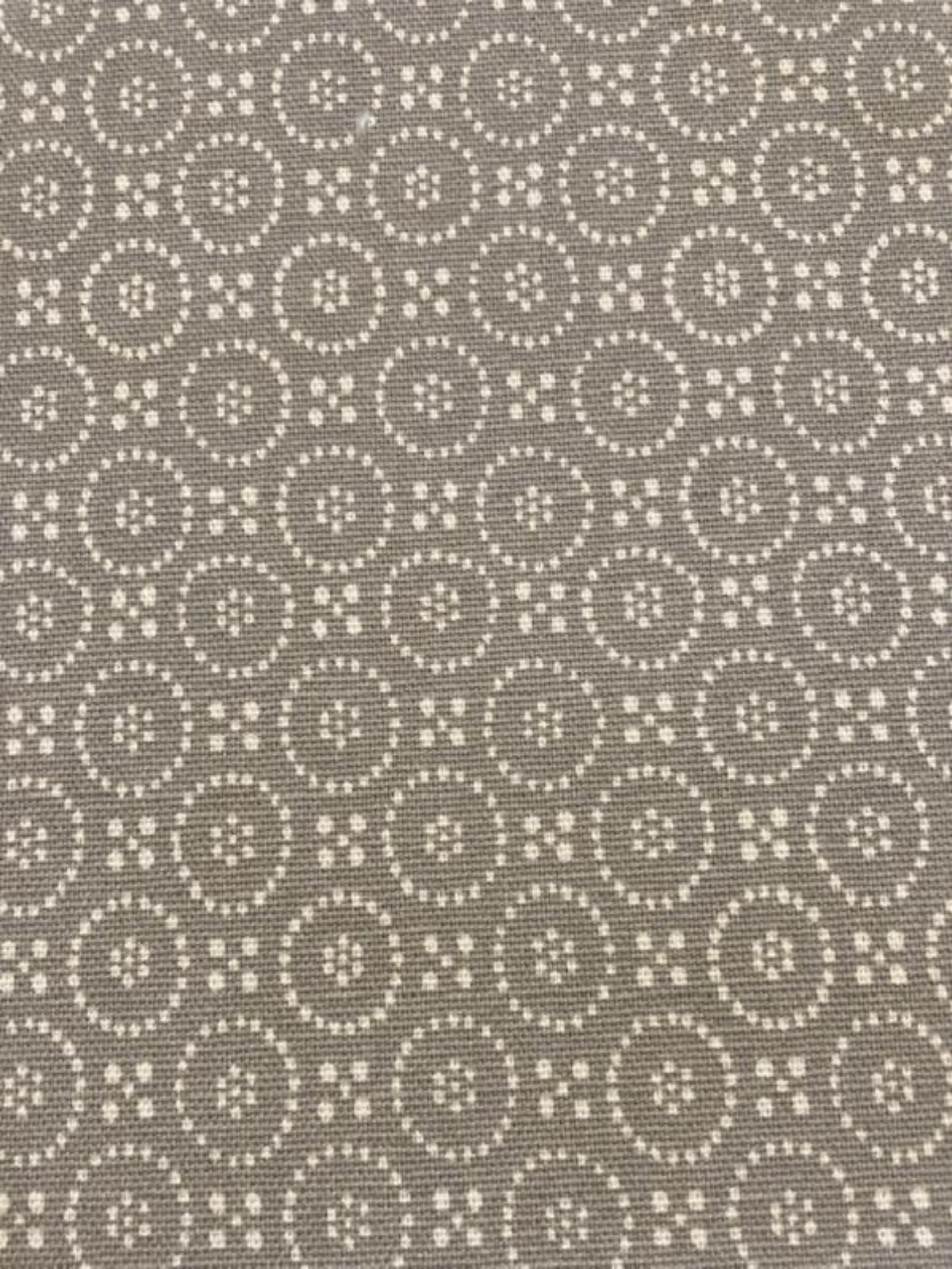 Grey Spot Circles on Cotton Fabric
