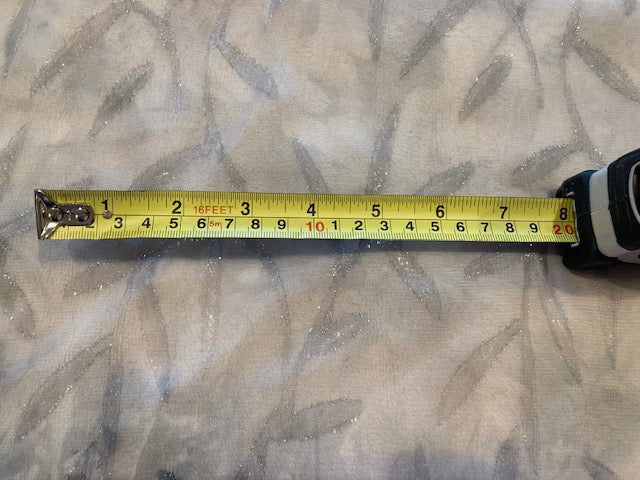 Grey Mottled Print with Leaf Overglitter on Chiffon