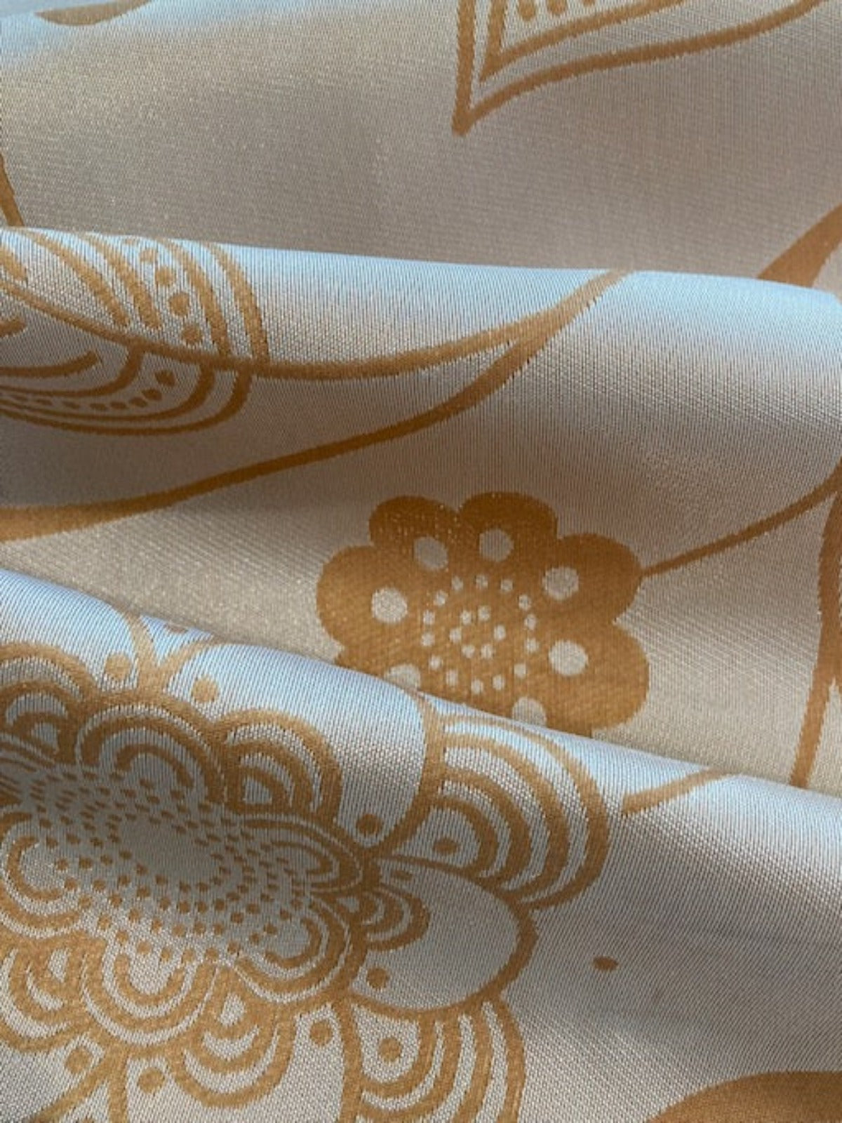 Mustard Trailing Flower Jacquard Furnishing