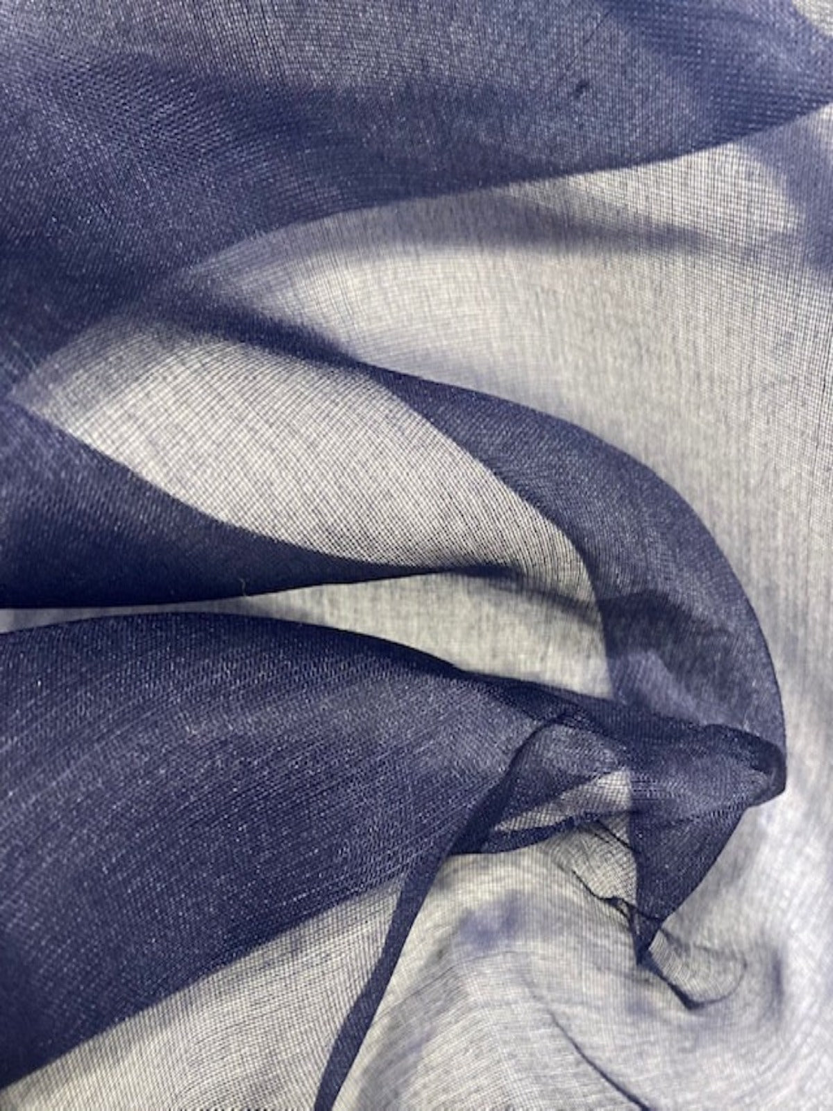 French Navy Silk Organza