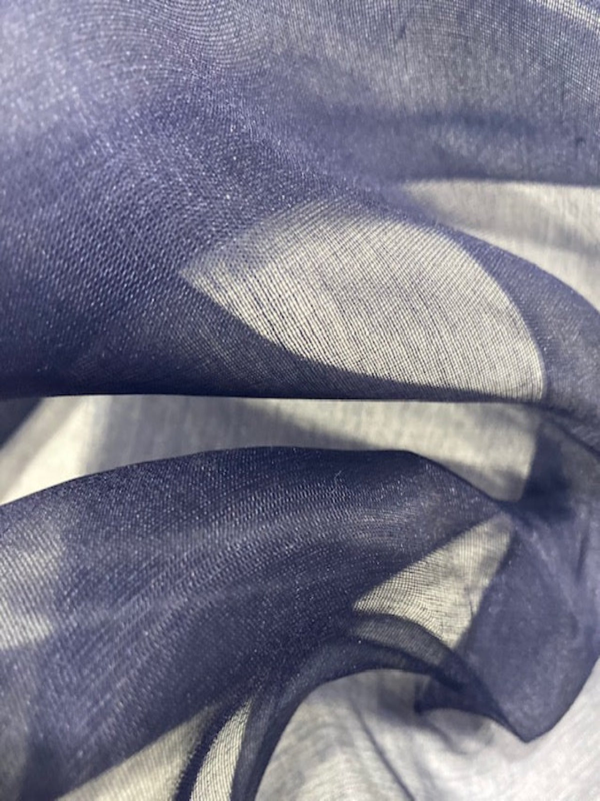 French Navy Silk Organza