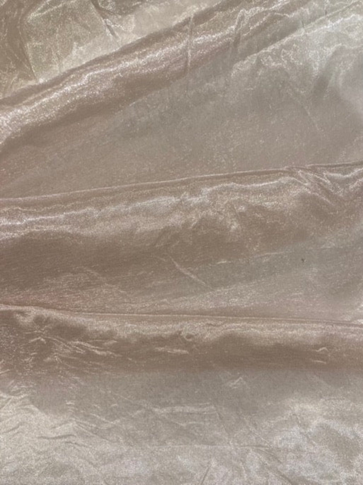 Nude Blush Crinkle Shimmer Stiff Organza