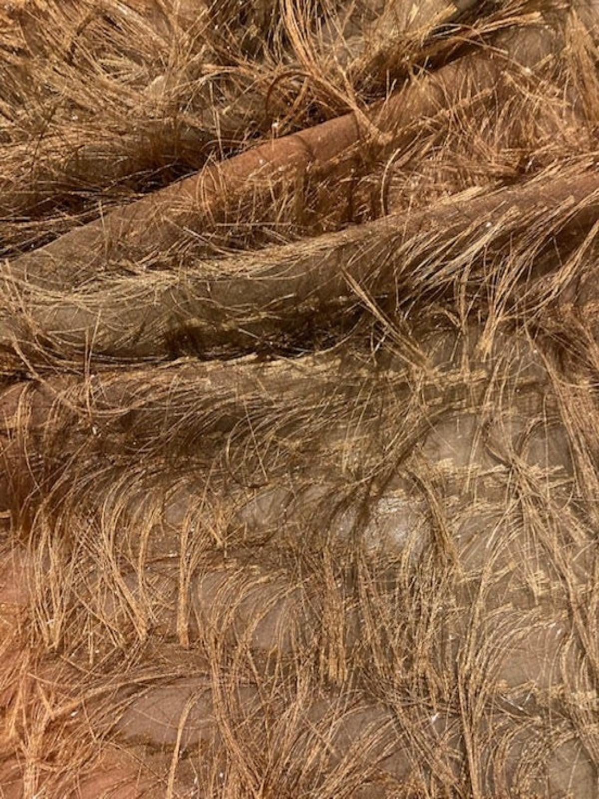 Burnt Orange Diagonally Running Tassels with Overprint