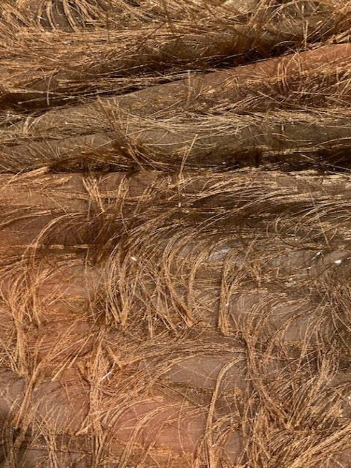 Burnt Orange Diagonally Running Tassels with Overprint