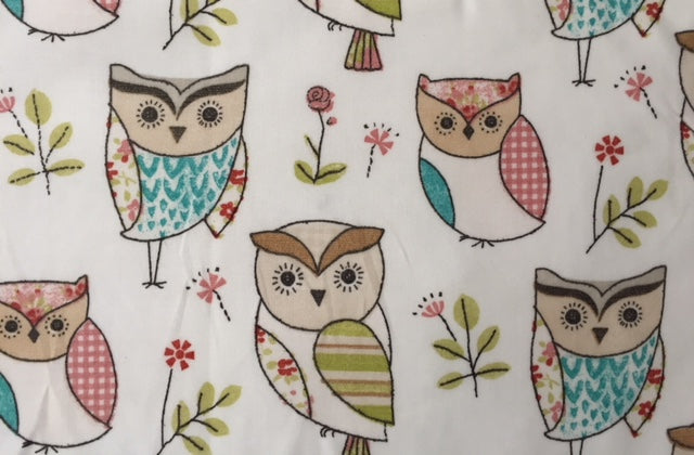 Owls PVC Coated Cotton - Deadstock fabric on AmoThreads