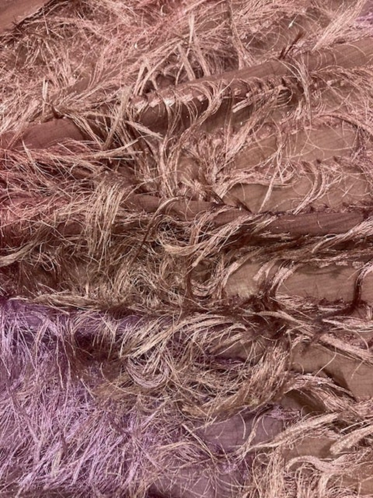 Mauve Diagonally Running Tassels with Overprint