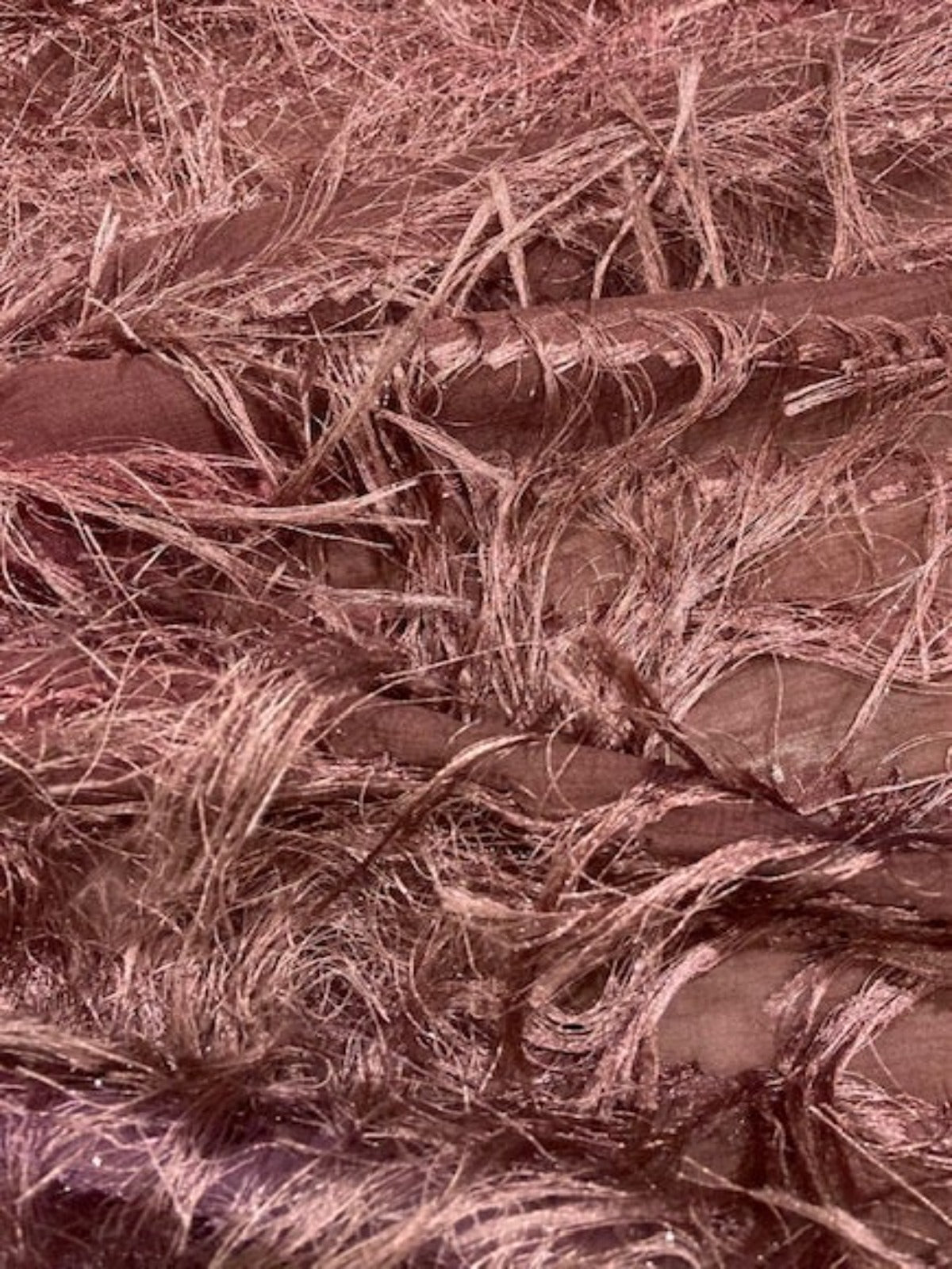 Mauve Diagonally Running Tassels with Overprint