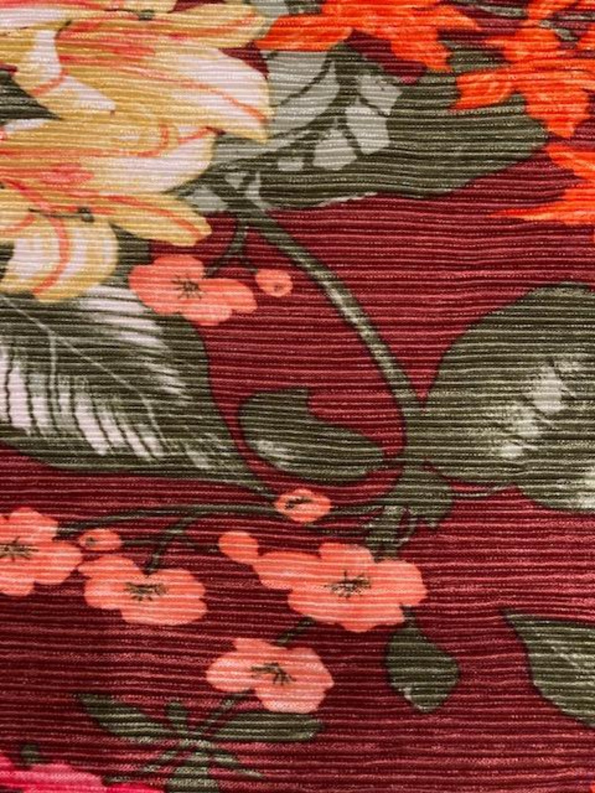 Multi Flower Print on Permanent Pleat