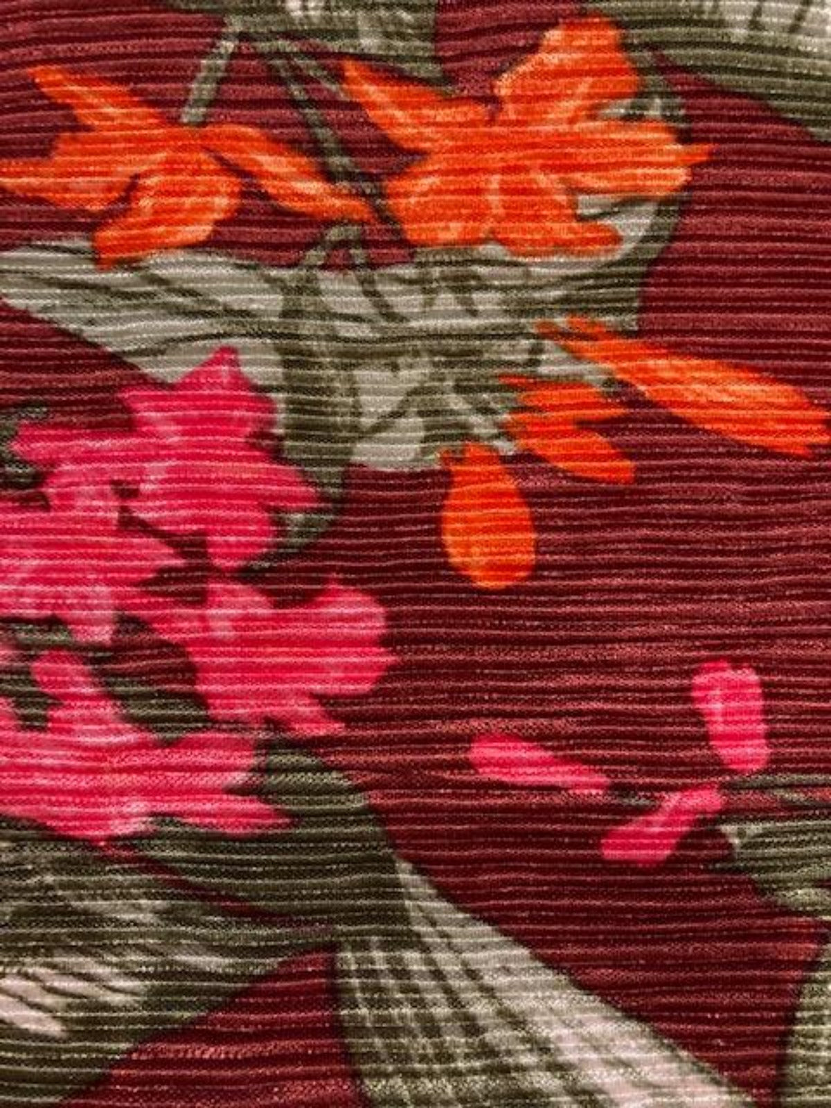 Multi Flower Print on Permanent Pleat