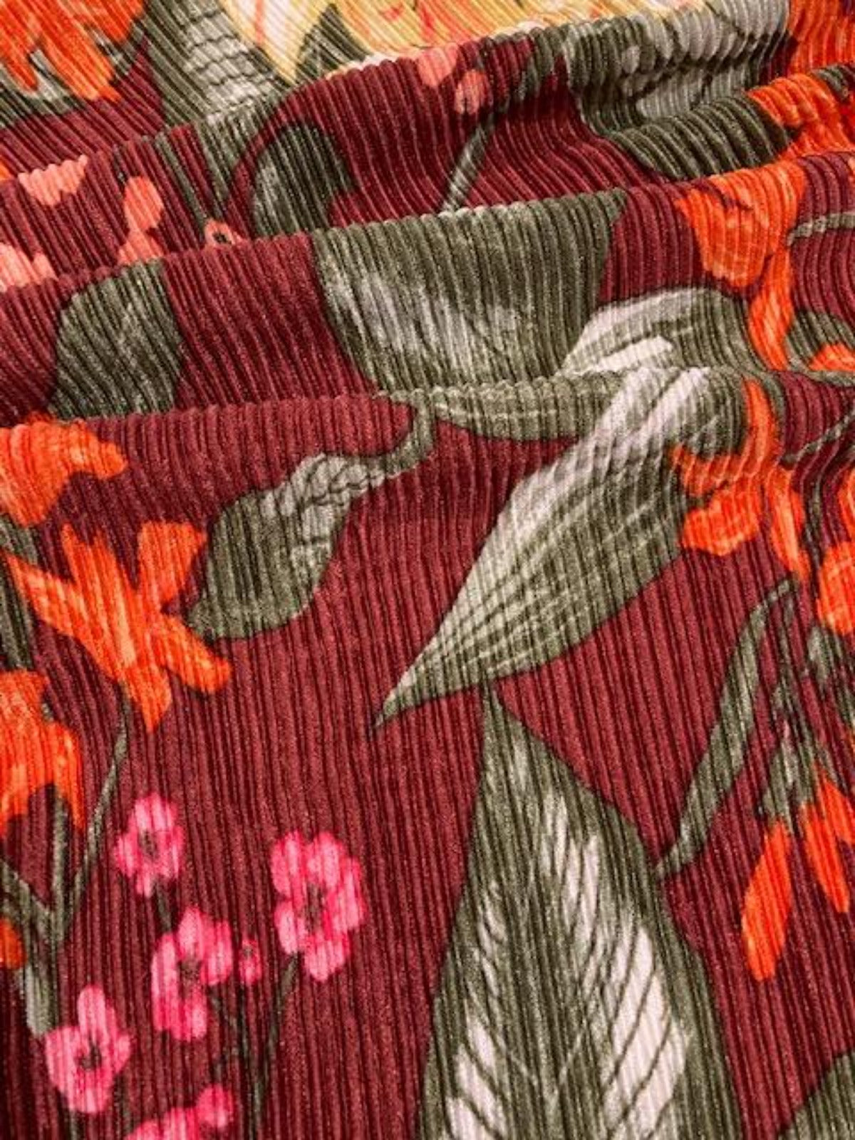 Multi Flower Print on Permanent Pleat