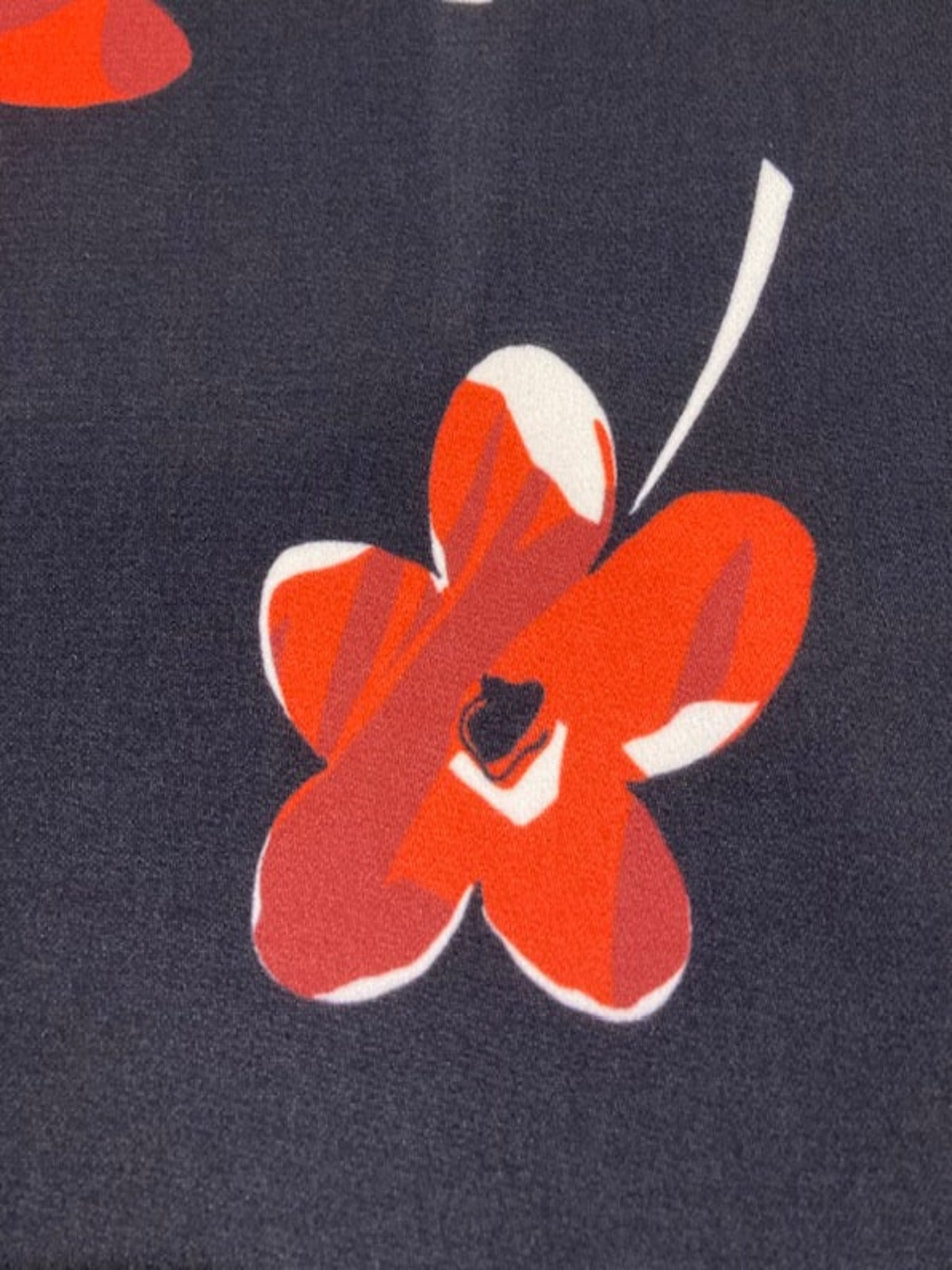 Individual Red Flowers on Black Dress Weight – 145 cm Wide