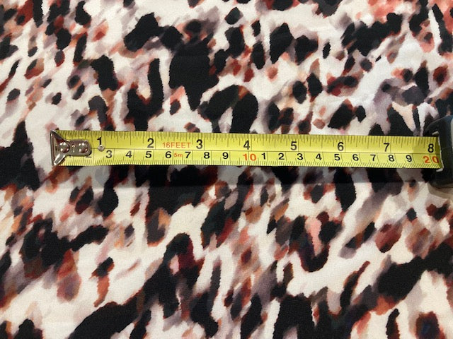 Rust / Black Abstract Animal Skin on Crepe De Chine