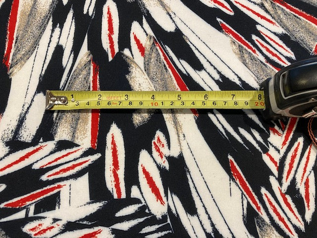 Red Highlight Feathers Viscose – 100% Viscose, 145 cm Wide