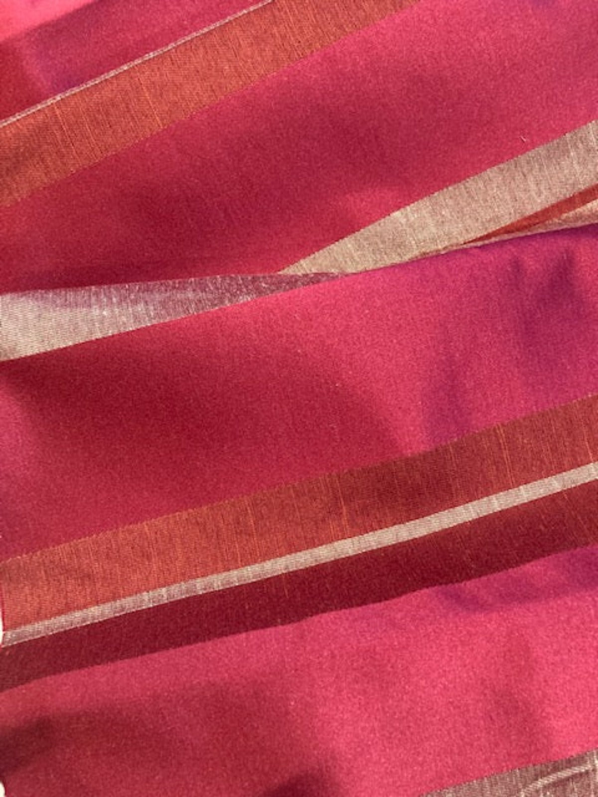 Cherry Red Satin Stripe Furnishing