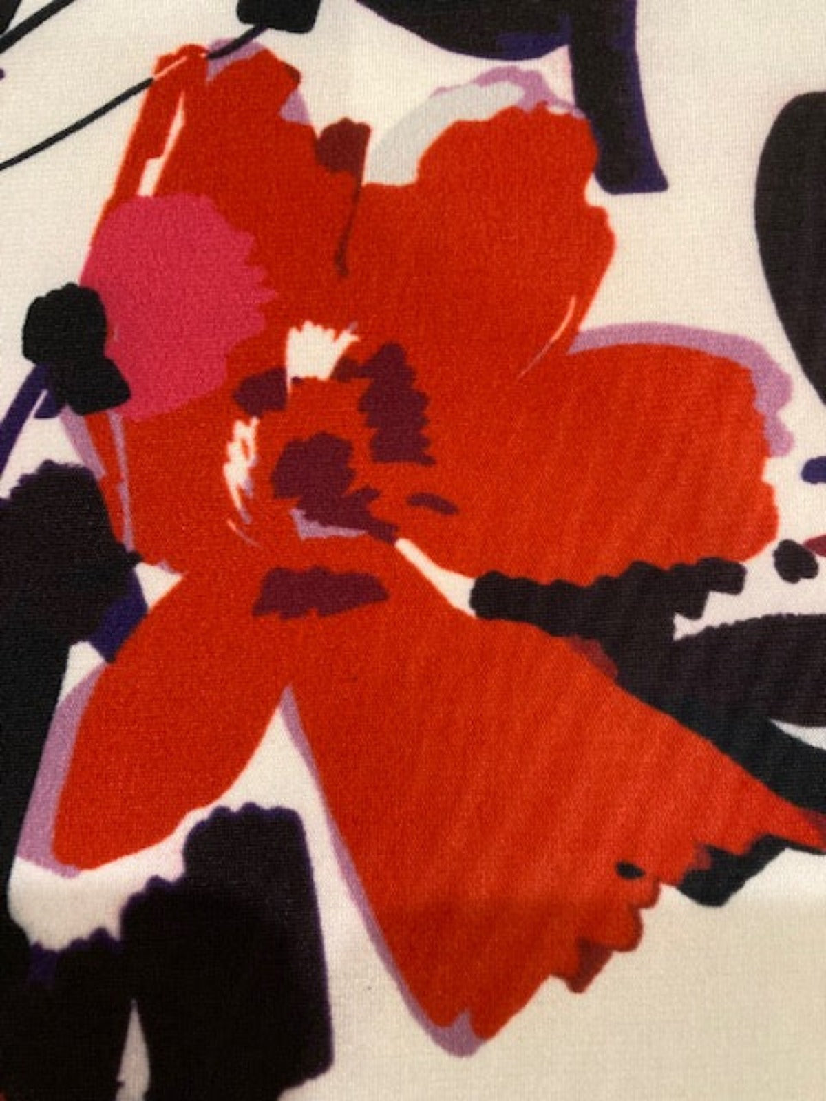 Red & Violet Floral Jersey Stretch – 95% Polyester, 5% Elastane, 145 cm Wide