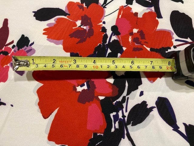 Red & Violet Floral Jersey Stretch – 95% Polyester, 5% Elastane, 145 cm Wide