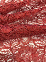 Scarlet Corded Lace with Scalloped Edge