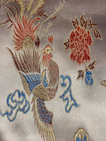 Silver Satin Dragon Oriental Style Jacquard