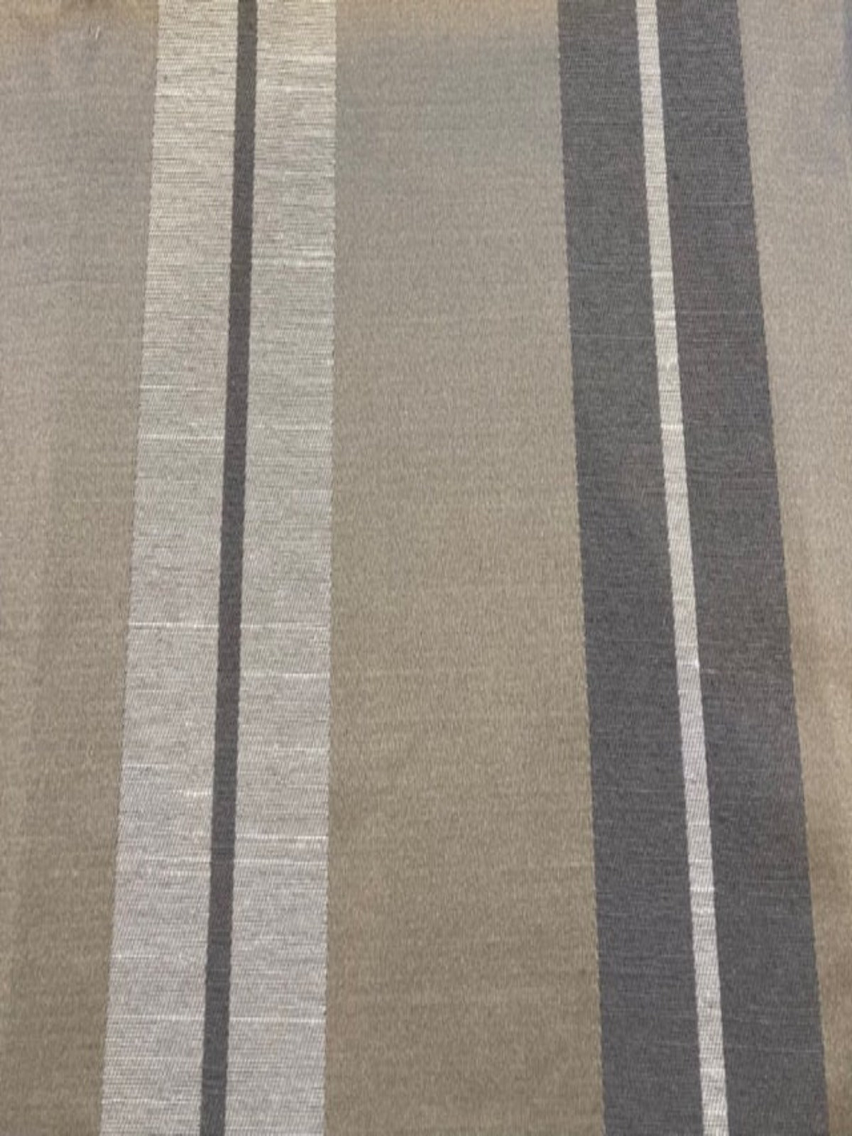 Silver Grey Satin Stripe Furnishing Fabric