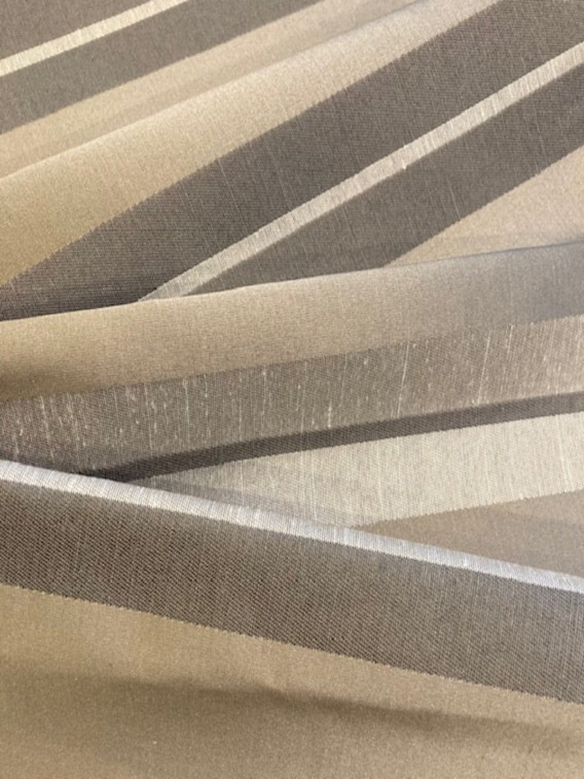 Silver Grey Satin Stripe Furnishing Fabric